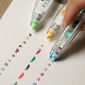 귀여운 만화 동물 스티커 펜
