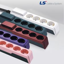 LS전선 감온변색 누전차단 고용량 멀티탭 4구 원형 1.5M 컬러5개