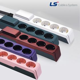 LS전선 감온변색 누전차단 고용량 멀티탭 4구 원형 3M 컬러5개